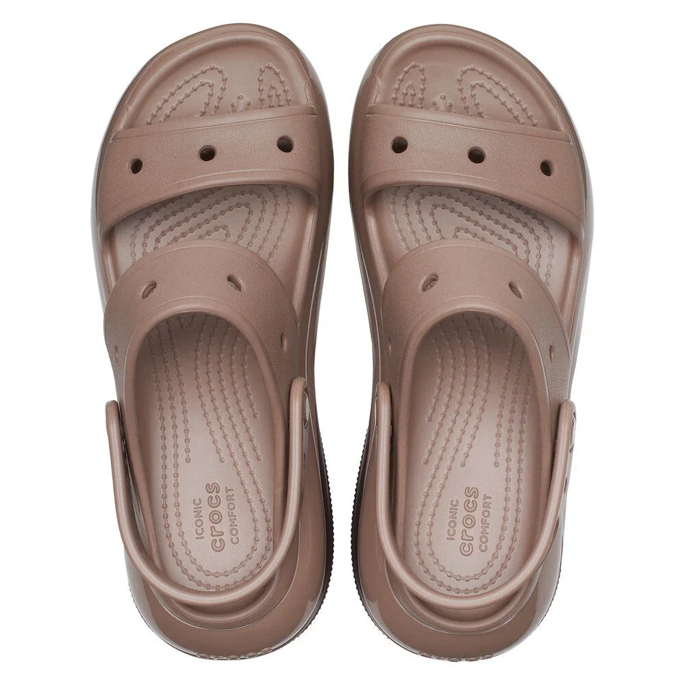 Crocs Mega Crush 207989-2Q9 Sandals Unisex M6/W8 Latte Heel Strap Shoes GBO3096